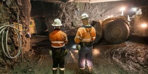 mining employees on the tunnel